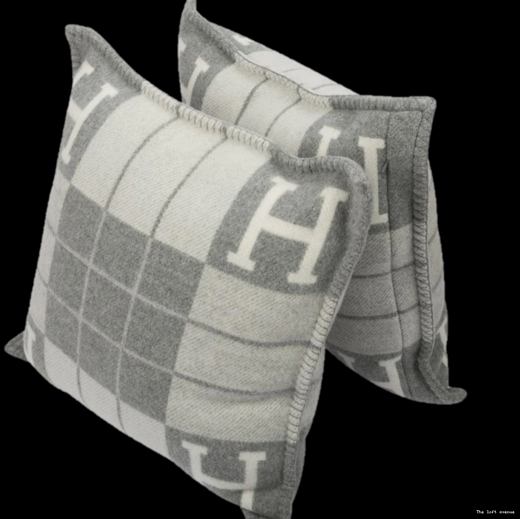 STRIPE HERMES PILLOW WOOL THROW 0709
